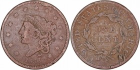 Monedas Extranjeras
 Estados Unidos 
 Cent. AE. 1836. KM.45. Rayas. BC-.