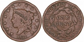 Monedas Extranjeras
 Estados Unidos 
 Cent. AE. 1837. KM.45. Golpes en canto. BC-.