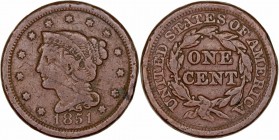 Monedas Extranjeras
 Estados Unidos 
 Cent. AE. 1851. KM.67. BC.