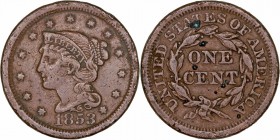 Monedas Extranjeras
 Estados Unidos 
 Cent. AE. 1853. KM.67. Puntos de óxido. BC.