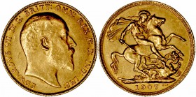 Monedas Extranjeras
 Gran Bretaña Eduardo VII
 Soberano. AV. 1907. 7.99g. KM.805. EBC-.