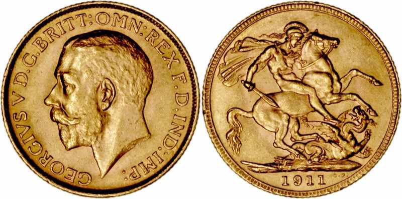 Monedas Extranjeras
 Gran Bretaña Jorge V
 Soberano. AV. 1911. 8.00g. KM.820. ...