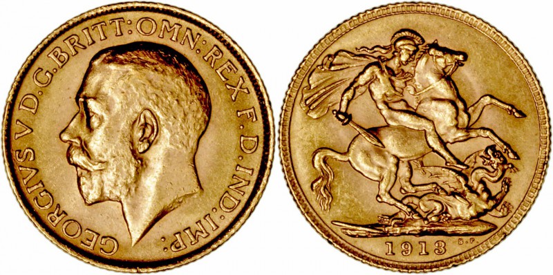 Monedas Extranjeras
 Gran Bretaña Jorge V
 Soberano. AV. 1913. 8.00g. KM.820. ...