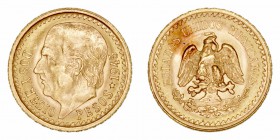 Monedas Extranjeras
 Méjico 
 2 y 1/2 Pesos. AV. 1945. 2.11g. KM.463. EBC.
