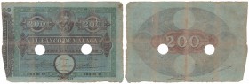 Billetes
 Banco de Málaga
 200 Reales de vellón. Fecha R.O. 24 Septiembre 1856. II emisión. Azul. Tres firmas y dos rúbricas en reverso. Con dos tal...