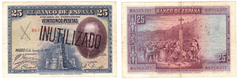 Billetes
 Guerra Civil-Zona Republicana, Banco de España
 25 Pesetas. 15 agost...