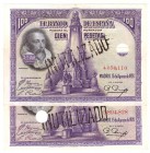 Billetes
 Guerra Civil-Zona Republicana, Banco de España
 100 Pesetas. 15 agosto 1928. Sin serie. Lote de 2 billetes. Tampón INUTILIZADO y dos de ag...