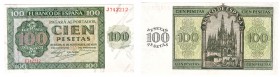 Billetes
 Estado Español, Banco de España
 100 Pesetas. Burgos, 21 noviembre 1936. Serie J. ED.421a. Ejemplar restaurado. MBC.