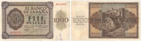Billetes
 Estado Español, Banco de España
 1000 Pesetas. Burgos, 21 noviembre 1936. Serie B. ED.423a. Escaso. MBC.