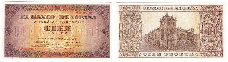 Billetes
 Estado Español, Banco de España
 100 Pesetas. Burgos, 20 mayo 1938. ...