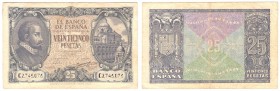 Billetes
 Estado Español, Banco de España
 25 Pesetas. 9 enero 1940. Serie C. ED.436a. BC+.