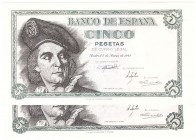 Billetes
 Estado Español, Banco de España
 5 Pesetas. 5 marzo 1948. Serie J. Lote de 2 billetes. ED.455a. SC/SC-.