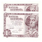 Billetes
 Estado Español, Banco de España
 1 Peseta. 19 junio 1948. Serie L. Lote de billetes. ED.457a. SC.