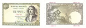 Billetes
 Estado Español, Banco de España
 1000 Pesetas. 4 noviembre 1949. Sin serie. ED.458. Magnífico ejemplar. Muy raro así. SC.
