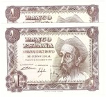 Billetes
 Estado Español, Banco de España
 1 Peseta. 19 noviembre 1951. Serie R. Pareja correlativa. ED.461a. SC.