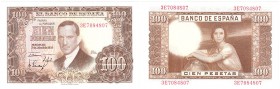 Billetes
 Estado Español, Banco de España
 100 Pesetas. 7 abril 1953. Serie 3E. ED.464c. SC.