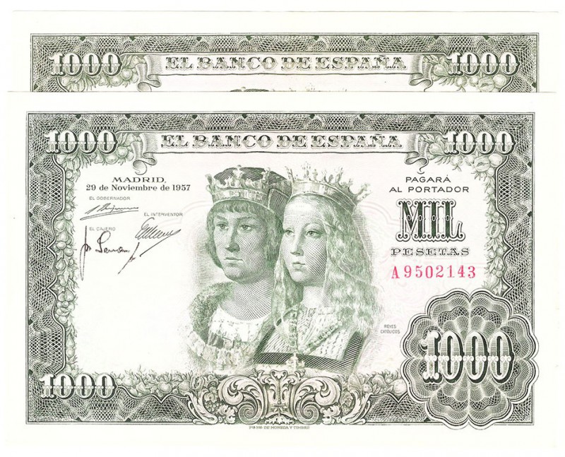 Billetes
 Estado Español, Banco de España
 1000 Pesetas. 29 noviembre 1957. Se...