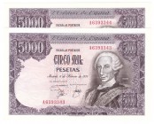Billetes
 Juan Carlos I, Banco de España
 5000 Pesetas. 6 febrero 1976. Serie A. Pareja correlativa. ED.475a. SC-.