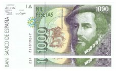 Billetes
 Juan Carlos I, Banco de España
 1000 Pesetas. 12 octubre 1992. Serie 2I. Pareja correlativa. ED.483b (tipo II). SC.