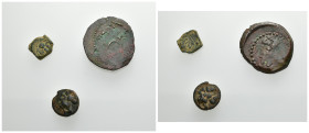 HISPANIA ANTIGUA. Lote de 3 monedas de Ebusus: octavo (2) y semis (1). I-913, 924 y 952. BC+/MBC.