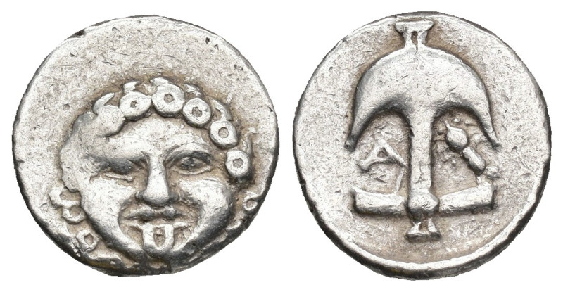 GRECIA ANTIGUA TRACIA. Apolonia Póntica. Dracma (450-400 a.C.). A/ Medusa. R/ An...