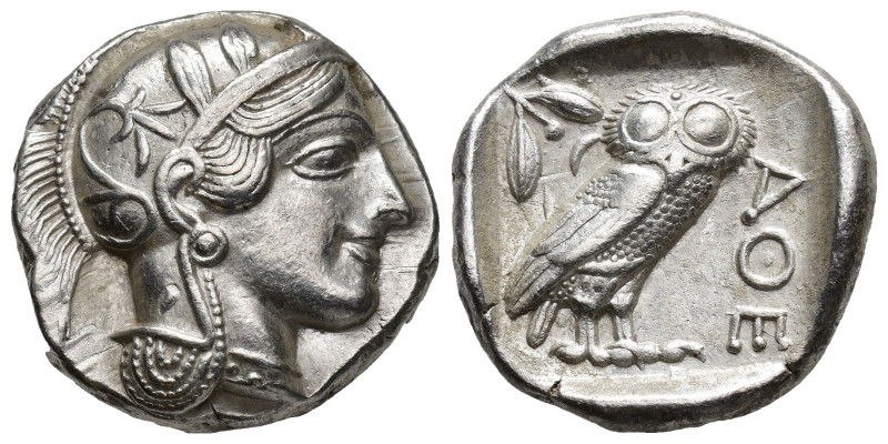 GRECIA ANTIGUA. ÁTICA. Atenas. Tetradracma (454-404 a.C.). A/ Cabeza de Atenea a...