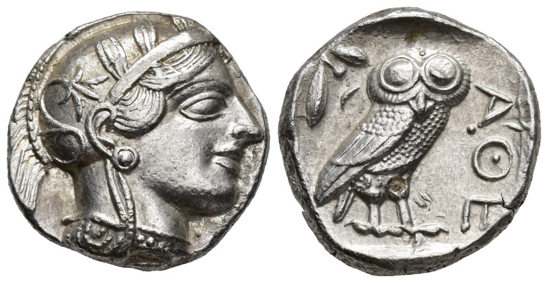 GRECIA ANTIGUA. ÁTICA. Atenas. Tetradracma (454-404 a.C.). A/ Cabeza de Atenea a...