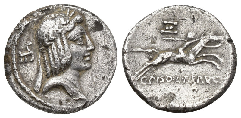 REPÚBLICA ROMANA. CALPURNIA. C. Calpurnius Piso Frugi. Denario. Roma (67 a.C.). ...