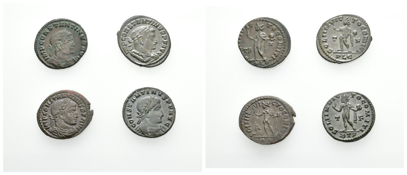 IMPERIO ROMANO. Lote de 4 follis de Constantino de módulo pequeño. EBC-.