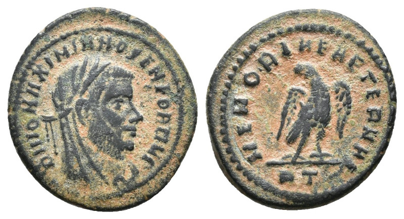 IMPERIO ROMANO. MAXIMIANO. Follis. Roma (317-318). A/ Cabeza velada y laureada a...