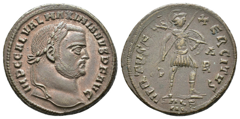 IMPERIO ROMANO. GALERIO MAXIMIANO. Follis. Alejandría (308). A/ Cabeza laureada ...