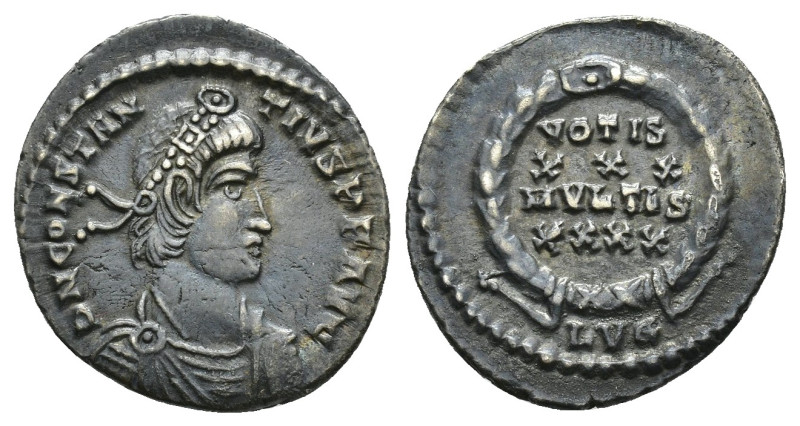 IMPERIO ROMANO. CONSTANCIO II. Silicua. Lugdunum (353-355). A/ Busto diademado, ...