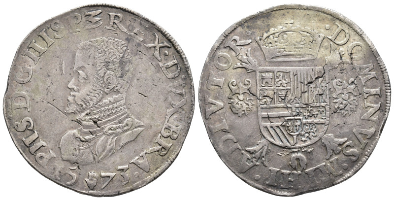 FELIPE II. Escudo felipe. Amberes. 1573. AR 33,65 g. 42,8 mm. Vanhoudt-298.AN. R...