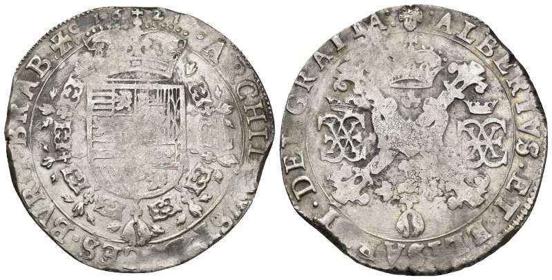 ISABEL Y ALBERTO. Patagón. Bruselas. 1621. AR 27,62 g. 41,8 mm. Vanhoudt-619.BS....