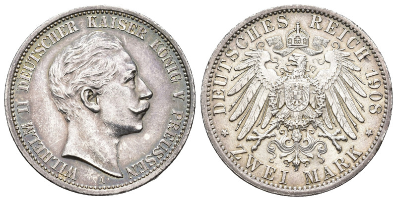 MONEDA EXTRANJERA. ALEMANIA Y ESTADOS ALEMANES. PRUSIA. Guillermo II. 2 marcos. ...