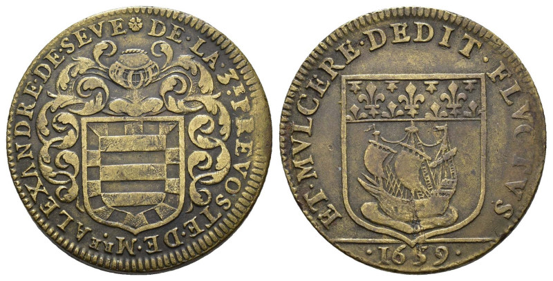 MONEDA EXTRANJERA. FRANCIA. Jetón. Isla de París. 1659. 6,45 g. 27,4 mm. MBC. Es...