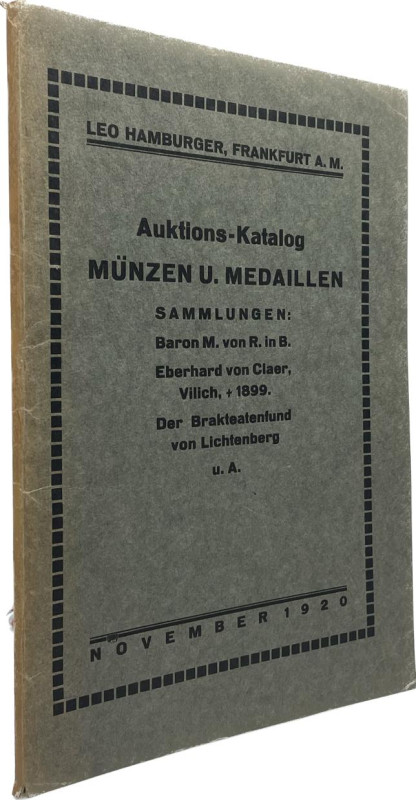 Hamburger, Leo, Frankfurt a.M. Auktion 64 vom 23.11.1920.


Slg. Baron M.v.R....