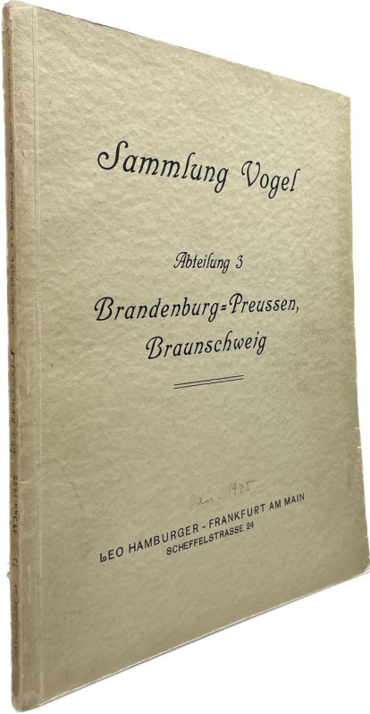 Hamburger, Leo, Frankfurt a.M. Auktion 74 vom 19.01.1925.


Slg. Vogel. Abtei...