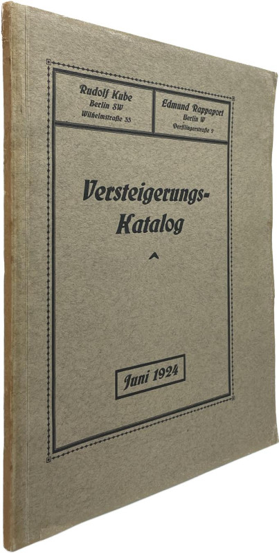 Kube, R., Inh. Dr. Hoffmann, Berlin. Auktion 6 vom 03.06.1924.


Sammlung ein...