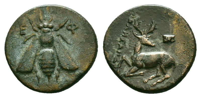 Greek
IONIA, Ephesos. Circa 370-350 BC. Æ. Pythes, magistrate. Bee / Stag kneel...