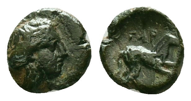 Greek
Gargara AE, head of Apollo / horse
Gargara , Troas. c. late 3rd to early...