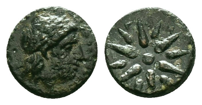 Greek
Mysia. Gambrion circa 400 BC.
Bronze Æ
Laureate head of Apollo right / ...