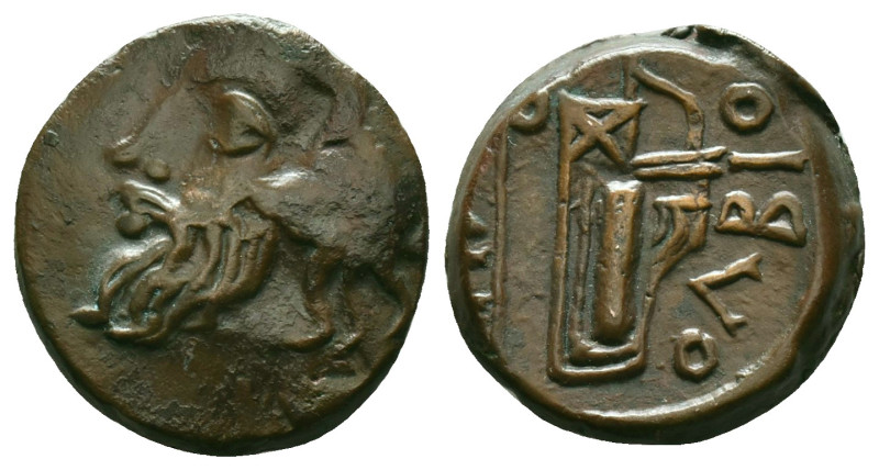 Greek Coins
SKYTHIA. Olbia. Ae (Circa 320-300 BC). Obv: Horned head of Borysthe...