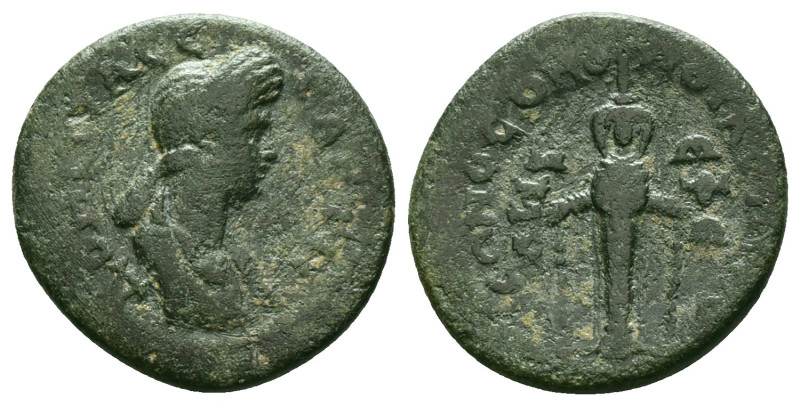 Phrygia, Cadi AE (Bronze, 3.18g, 16mm) Domitia (Augusta, 81-96)
Obv: ΔΟΜΙΤΙΑ ϹƐ...