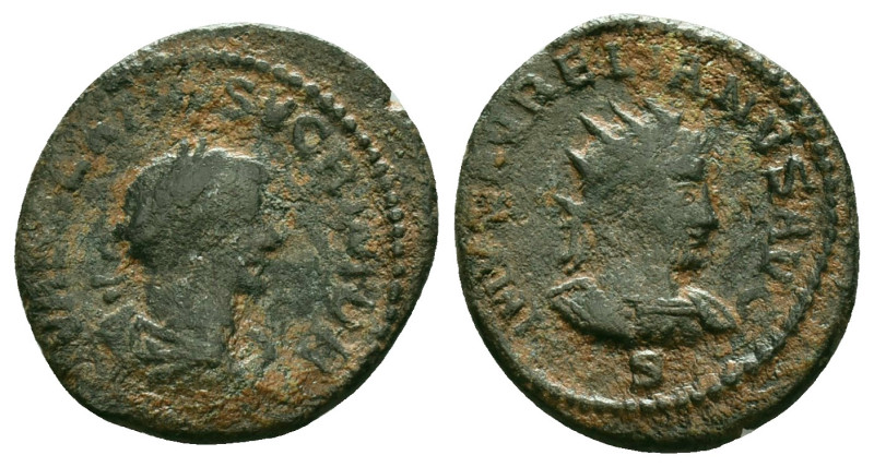 Aurelian, with Vaballathus. A.D. 270-275. AE antoninianus
Reference :
Conditio...