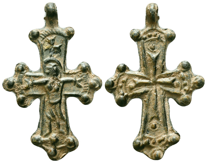 Collectible Items
Byzantine Empire, c. 6th-8th century AD. Bronze cross pendant...