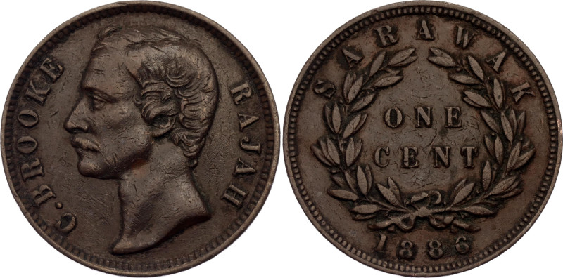 Sarawak 1 Cent 1886

KM# 6, Y# 7, N# 11398; Bronze; Charles C. Brooke Rajah; H...