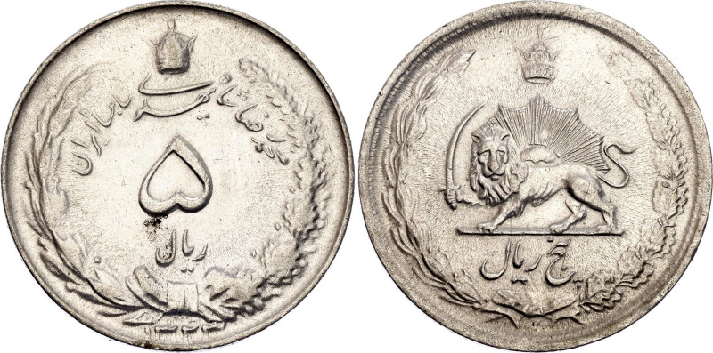 Iran 5 Rials 1944 SH 1323

KM# 1145, N# 19686; Silver; Mohammad Reza Pahlavi; ...