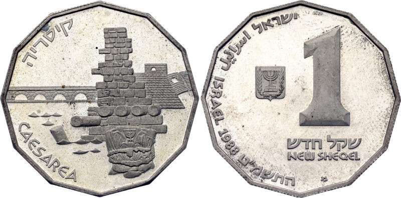 Israel 1 New Sheqel 1988 JE 5749

KM# 189, N# 78297; Silver., Proof; Holy Land...