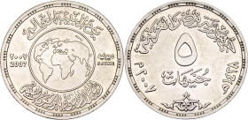 Egypt 5 Pounds 2007 AH 1428

KM# 983, N# 372130; Silver; Silver Jubilee of the Egyptian Environmental Affairs Agency; Mintage 1300 pcs.; UNC with mi...